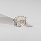 Maria Samora Matte Silver Mountain Range Ring