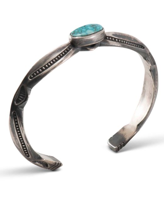 Bruce Morgan Stamped Sterling Silver Cuff - Four Winds Gallery