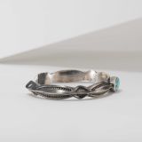 Harry H Begay Carinated Silver Cuff with Turquoise