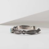 Harry H Begay Carinated Silver Cuff with Turquoise