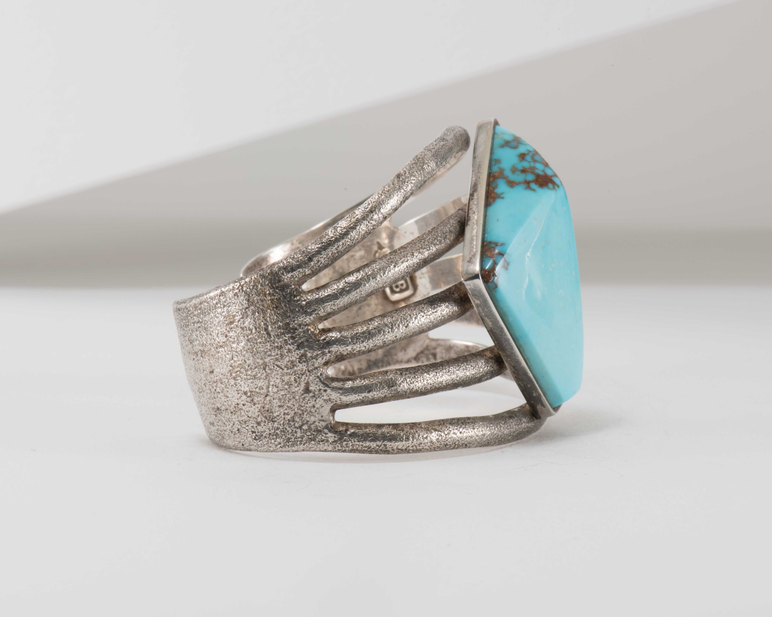 Harvey Begay Sleeping Beauty Turquoise Cast Silver Cuff