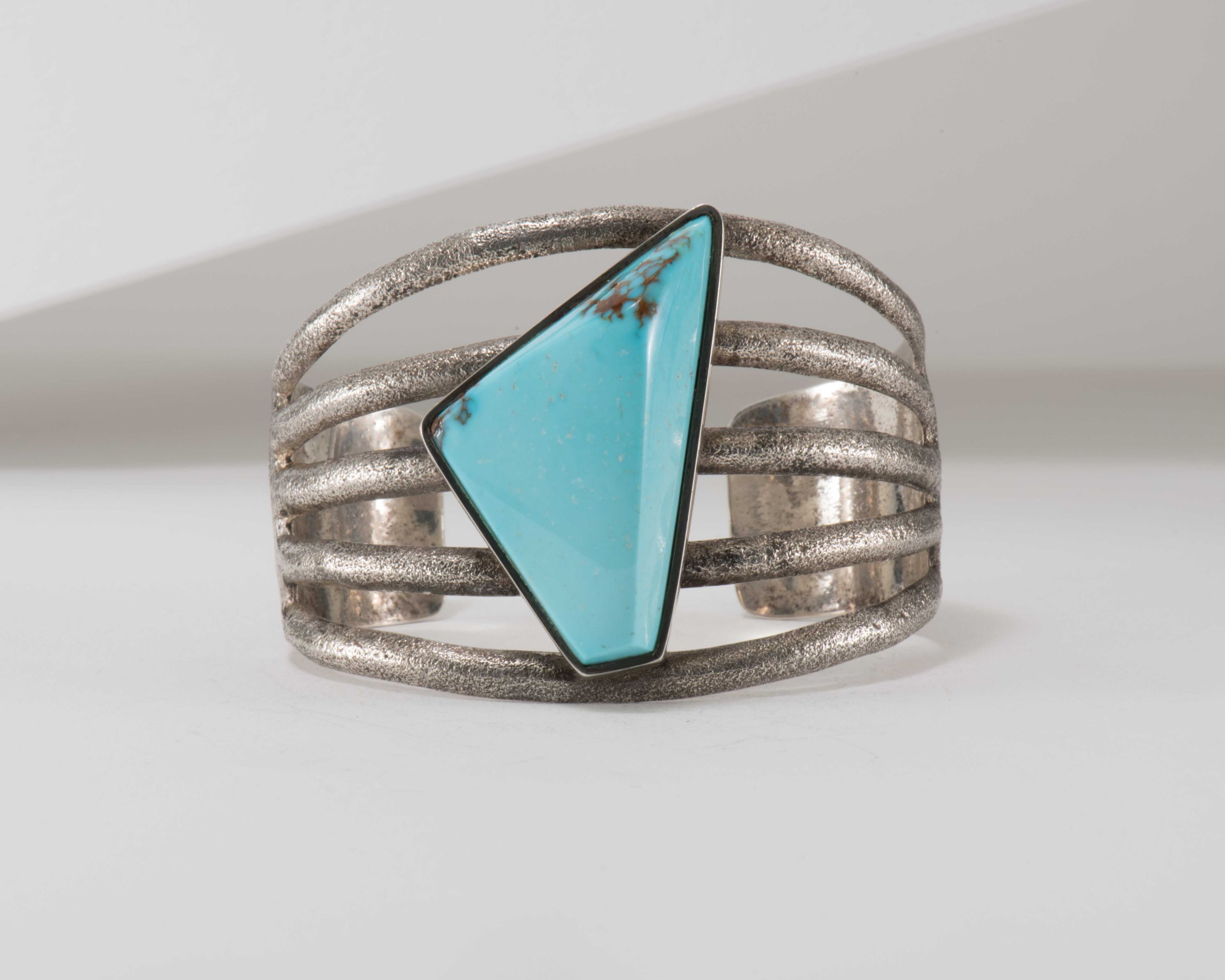 Harvey Begay Sleeping Beauty Turquoise Cast Silver Cuff