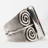 Carol Krena Coral and Black Jade Wide Cuff