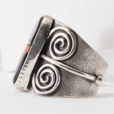 Carol Krena Coral and Black Jade Wide Cuff