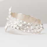 Maria Samora Matte Silver Sweet Pea Bud Cuff with Diamond