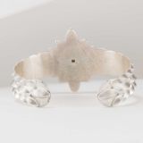 Maria Samora Matte Silver Sweet Pea Bud Cuff with Diamond