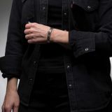 Shawn Bluejacket Sterling Silver and 14k Gold Cuff with Serpentine