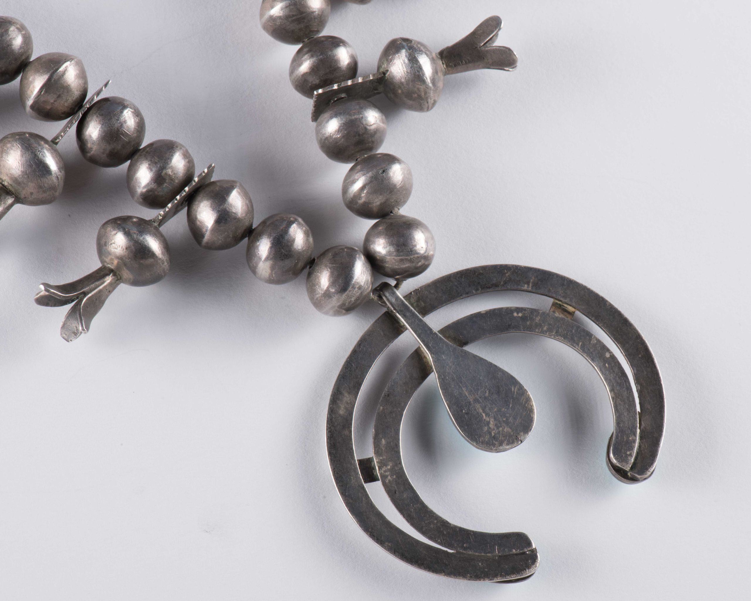 Vintage Navajo Squash Blossom Necklace Circa 1930-40s - Four Winds