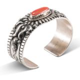 Darryl Becenti Sterling Silver Cuff with Coral