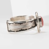 Sterling Silver and Coral Cuff
