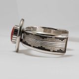 Sterling Silver and Coral Cuff