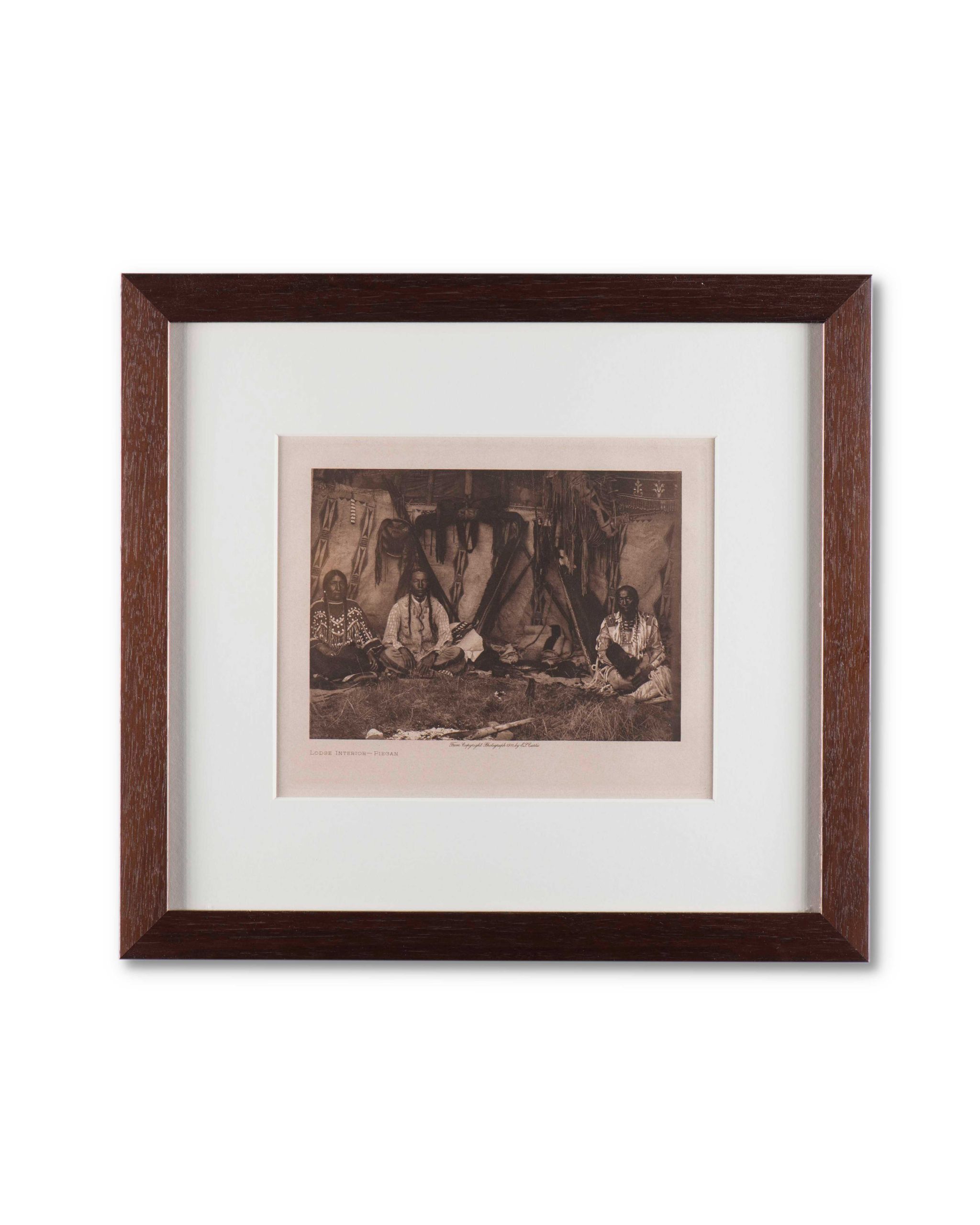 Edward S. Curtis “Lodge Interior-Piegan” Photogravure