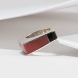 Charles Supplee Inlay Ring with Coral, Sugilite and Black Jade