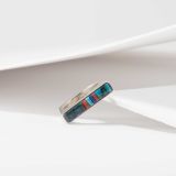 Boyd Tsosie Inlay Ring with Turquoise, Coral and Lapis