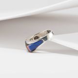 Ted Charveze Inlay Ring with Black Jade, Coral, Lapis, and Sugilite