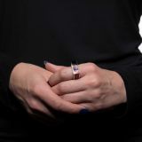 Charles Supplee Inlay Ring with Coral, Sugilite and Black Jade