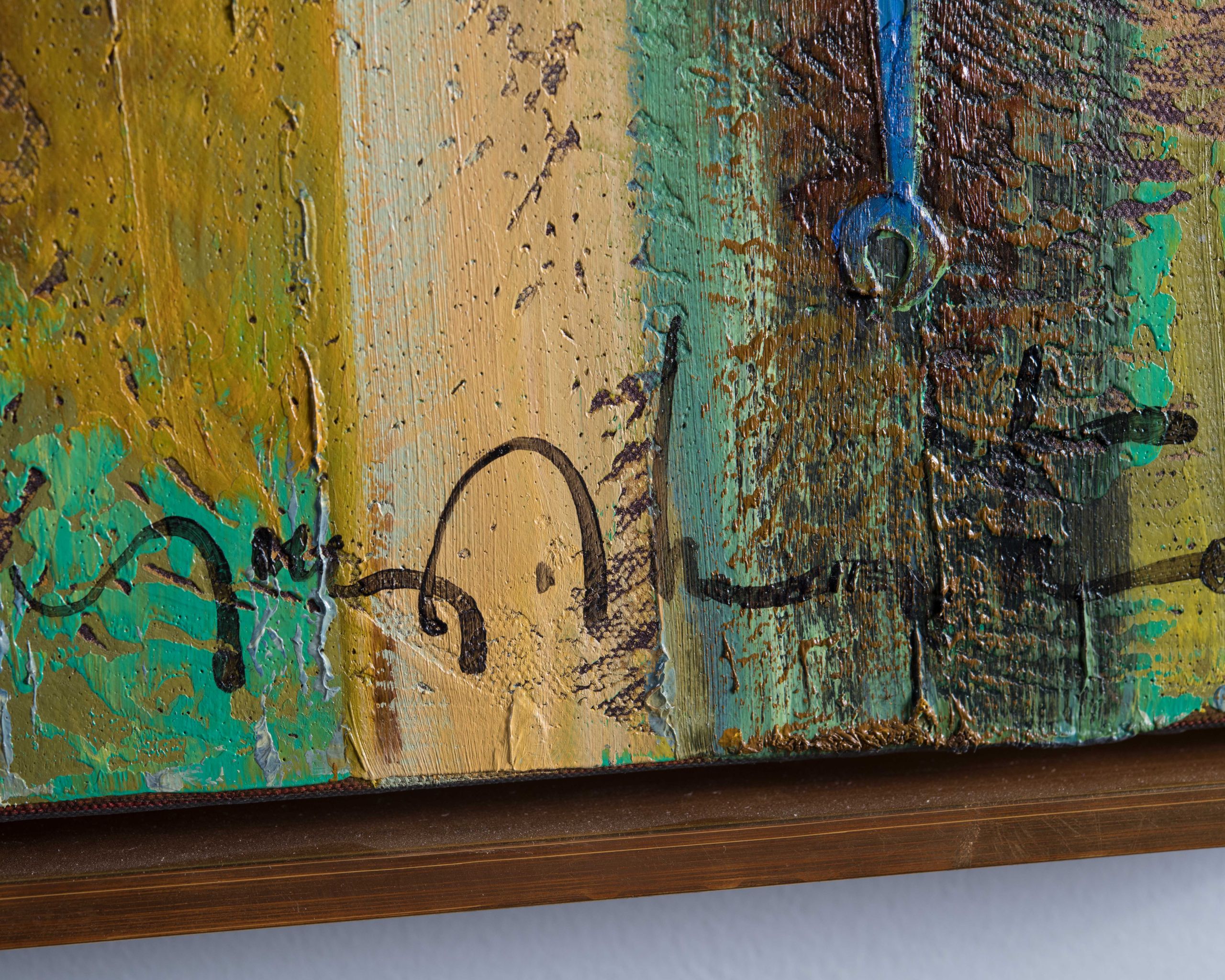 TONY ABEYTA “Blue Dragonfly People” OIL ON CANVAS PAINTING