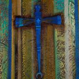 TONY ABEYTA “Blue Dragonfly People” OIL ON CANVAS PAINTING