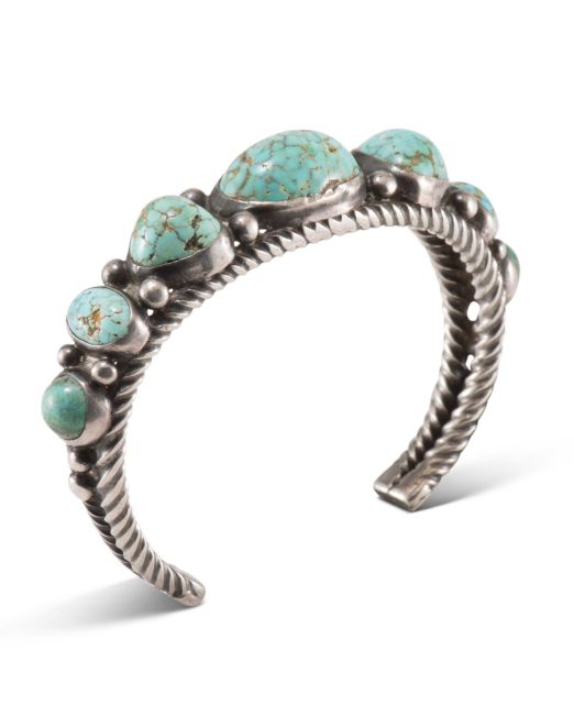 Vintage Navajo Twisted Wire Cuff with Turquoise