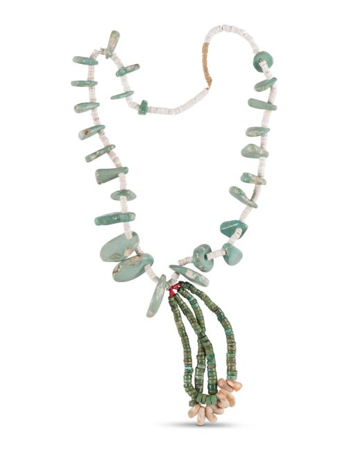 Vintage Turquoise Tab Necklace with Jacla Circa 1930s