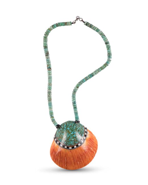 Vintage Santo Domingo Pueblo Mosaic Shell Necklace