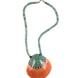 Vintage Santo Domingo Pueblo Mosaic Shell Necklace