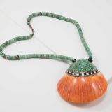 Vintage Santo Domingo Pueblo Mosaic Shell Necklace