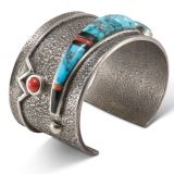 Edison Cummings Cast Cuff with Coral, Turquoise and Jet
