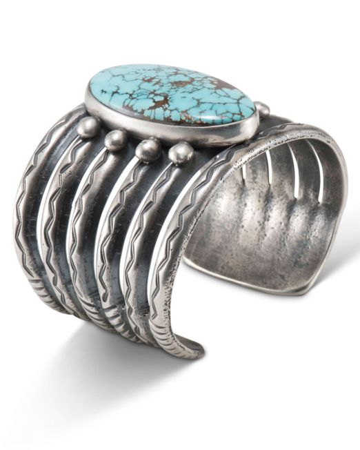 Jesse Robbins Blue Royston and Coin Silver Cuff