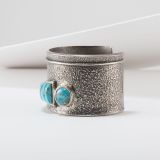 Edison Cummings Cast Cuff with Coral, Turquoise and Jet
