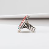 Orville Tsinnie Coral and Turquoise Ring