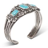 Vintage Cuff with Turquoise Circa 1940s