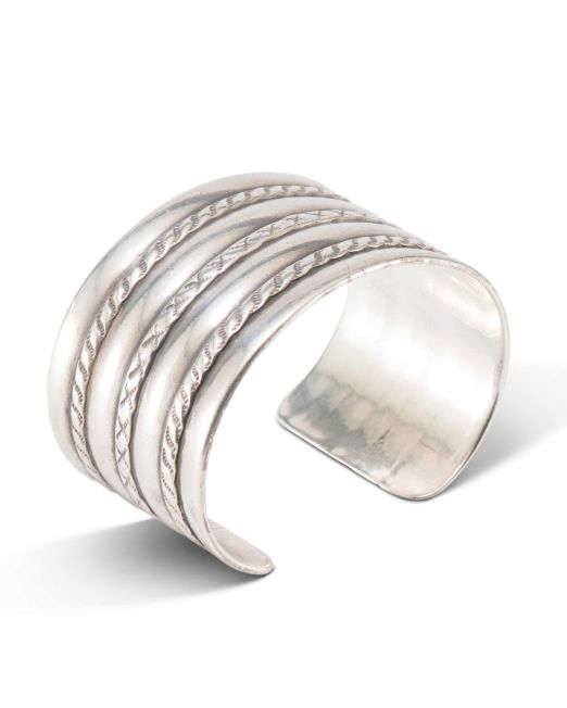 Vintage Navajo Sterling Silver Cuff Circa 1940s
