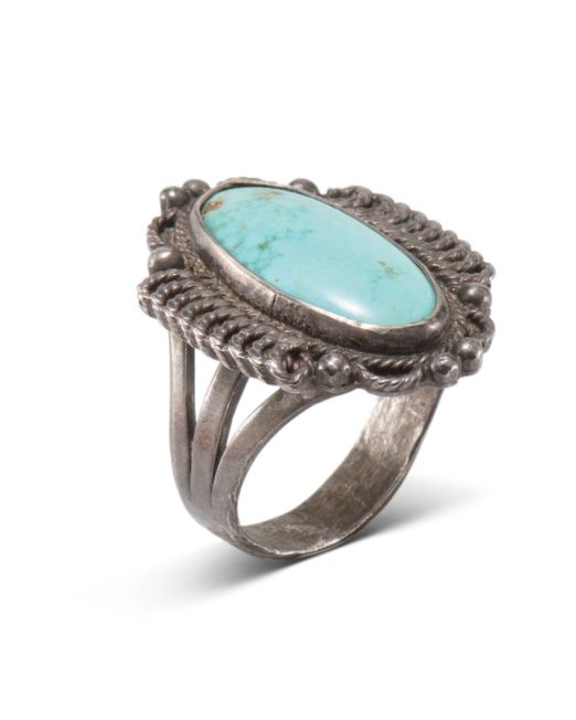 Vintage Navajo Turquoise Ring Circa 1940s