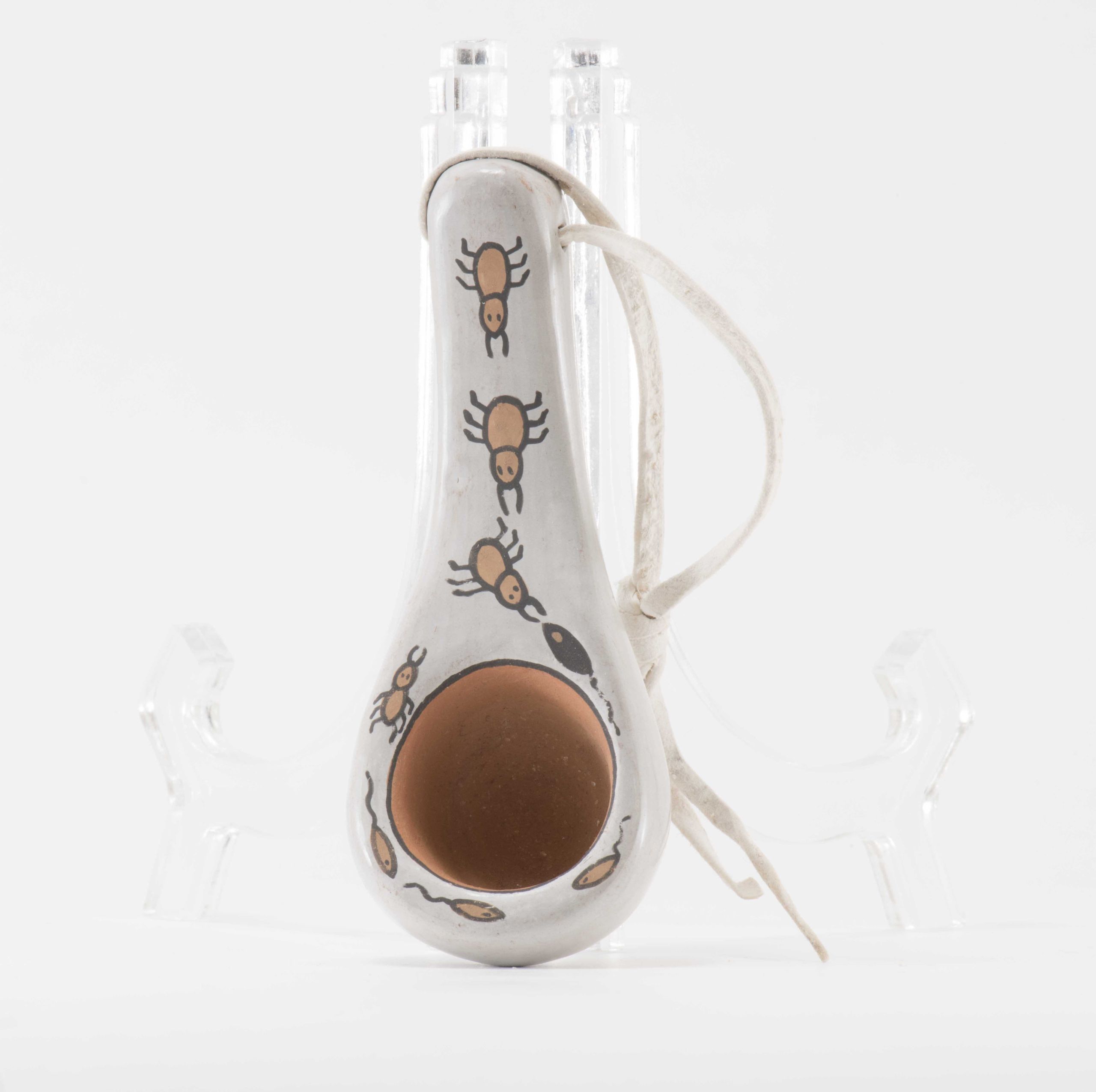Blue Corn Pottery Spoon with Bug Motif