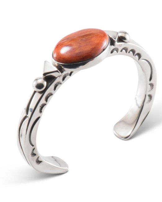 Albert Lee Spiny Oyster Shell Stamped Cuff
