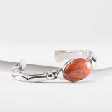 Albert Lee Spiny Oyster Shell Stamped Cuff