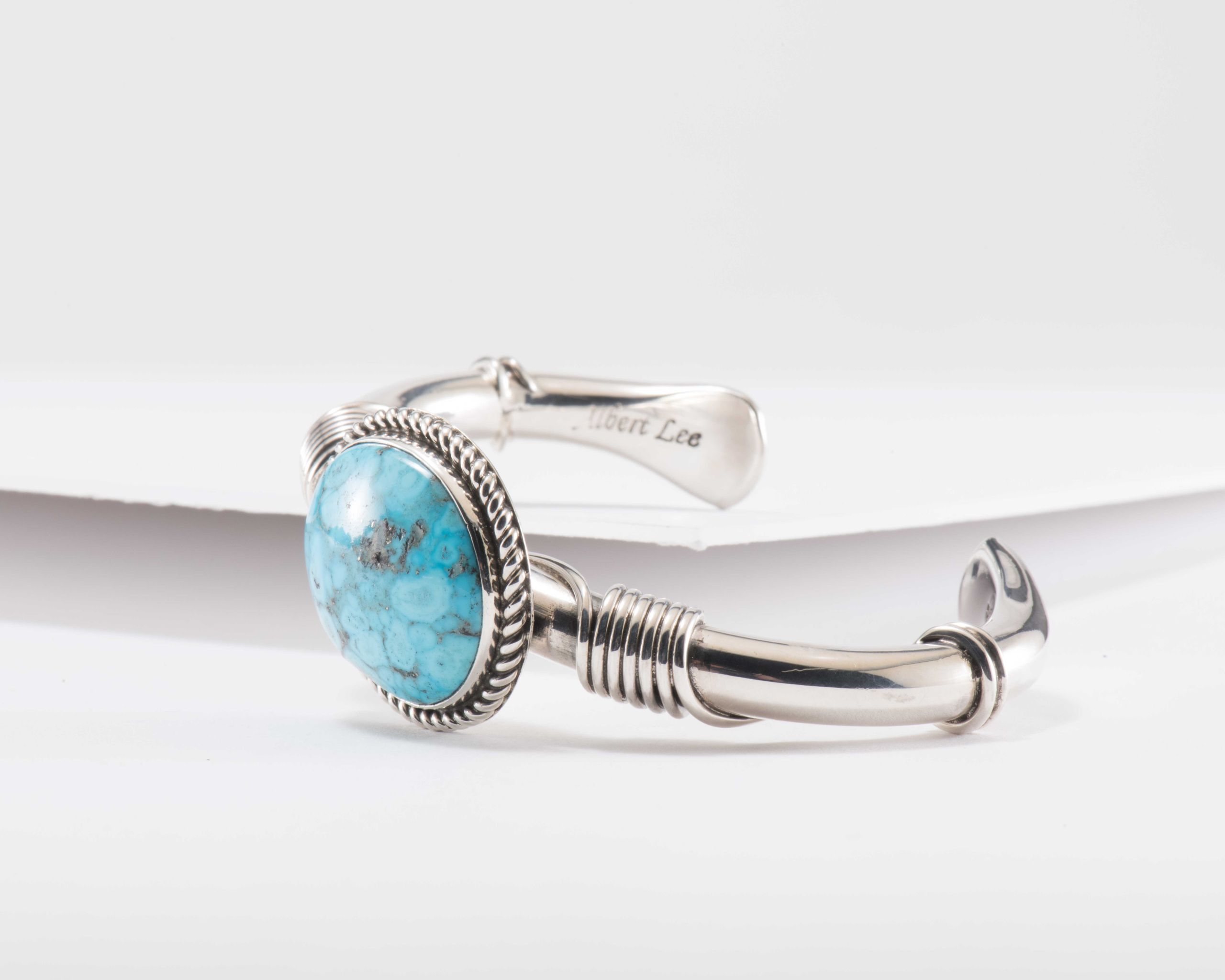 Albert Lee Waterweb Kingman Turquoise Cuff