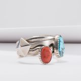 Carol Krena Morenci Turquoise and Coral Cast Cuff
