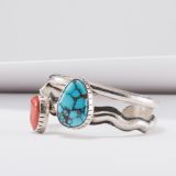 Carol Krena Morenci Turquoise and Coral Cast Cuff