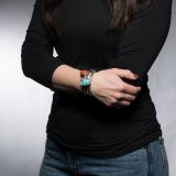 Carol Krena Morenci Turquoise and Coral Cast Cuff