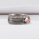Harry H Begay Turquoise and Spiny Oyster Shell Cuff