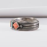 Harry H Begay Turquoise and Spiny Oyster Shell Cuff