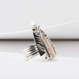 Isaiah Ortiz Hand Cut Sterling Silver Ring with Rutilated Quartz