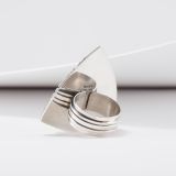 Isaiah Ortiz Hand Cut Sterling Silver Ring with Rutilated Quartz