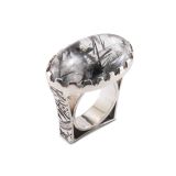 Jared Chavez Tourmalated Quartz and “Well” Structure Series Ring
