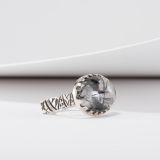 Jared Chavez Tourmalated Quartz and “Well” Structure Series Ring