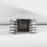 Jesse Robbins Kingman Turquoise and Coin Silver Cuff