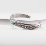 Jesse Robbins Turquoise and Coin Silver Cuff