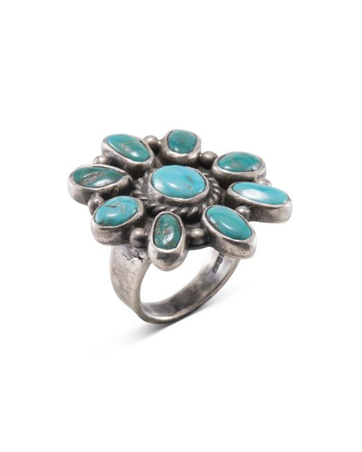 Jesse Robbins Nevada Turquoise Cluster Ring